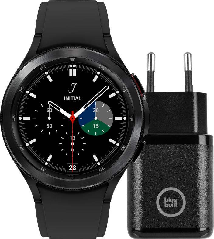 Samsung Galaxy Watch 4 Classic Zwart 46mm + BlueBuilt Oplader Slimme