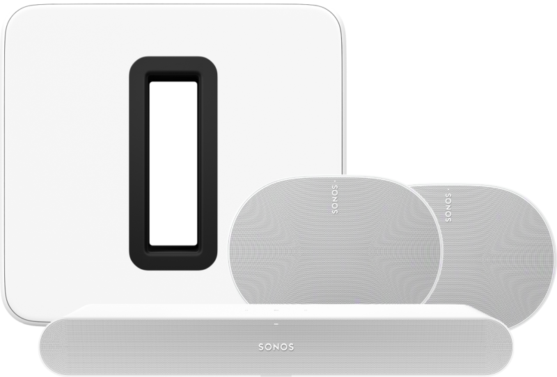 Sonos Ray Wit + 2x Era 300 Wit + Sub G3 Wit Sonos Ray Wit + 2x Era 300 Wit + Sub G3 Wit