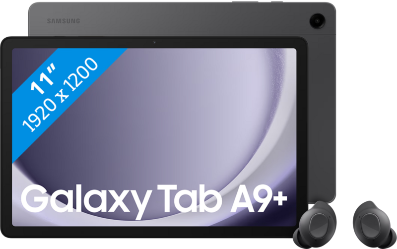 Samsung Galaxy Tab A9 Plus 11 inch 64GB Wifi Grijs + Buds FE Zwart Samsung Galaxy Tab A9 Plus 11 inch 64GB Wifi Grijs + Buds FE Zwart