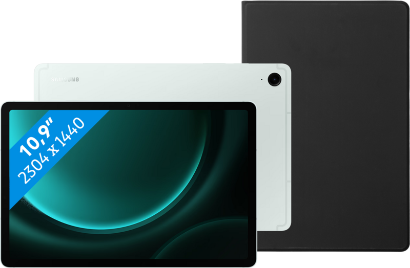 Samsung Galaxy Tab S9 FE 128GB Wifi Groen + BlueBuilt Book Case Zwart Samsung Galaxy Tab S9 FE 128GB Wifi Groen + BlueBuilt Book Case Zwart