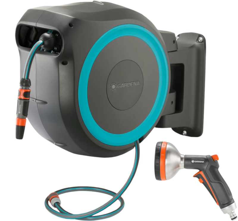 Gardena Wandslangenbox PowerRoll XL P4A Set + Premium Broes Metaal Gardena Wandslangenbox PowerRoll XL P4A Set + Premium Broes Metaal