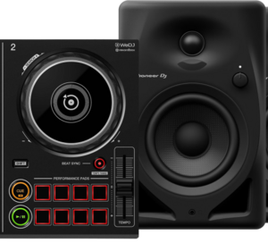 Pioneer DJ DDJ-200 + Pioneer DJ HDJ-CUE1 + Pioneer DJ DM-40D Zwart